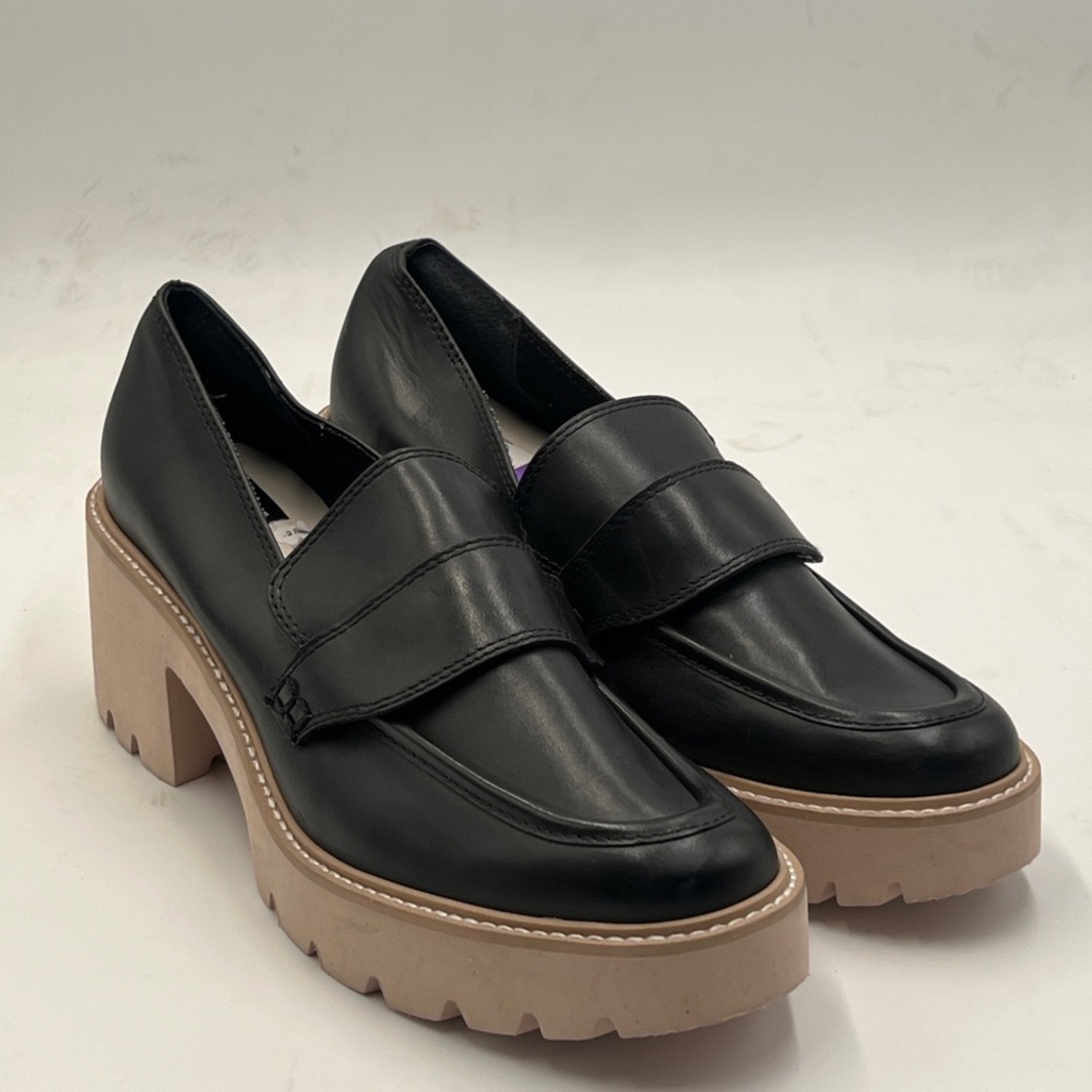 Dolce Vita Black and Tan Chunky Loafers